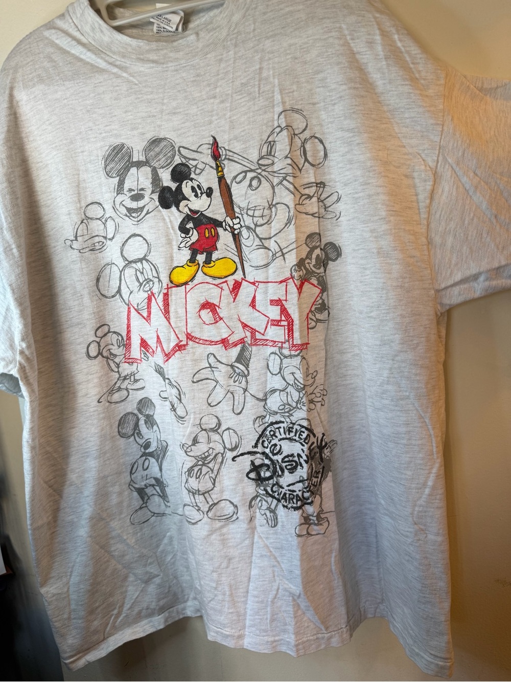 Vintage Disney Store Mickey Mouse Sketch Graphic Tee XXL USA Made Y2K - Picture 7 of 8